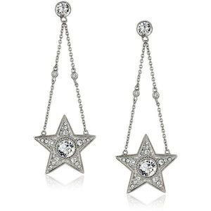 Nina Swarovski Crystal Star Drop Earrings NWT